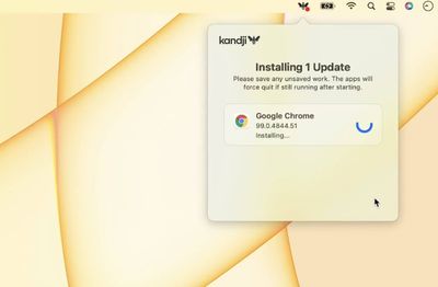 Installing update screen