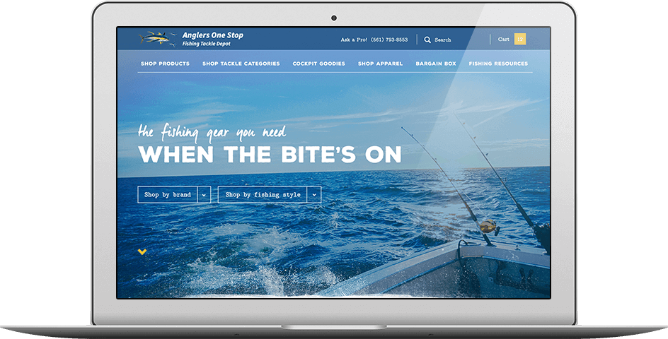 Ecommerce website, Anglers Laptop