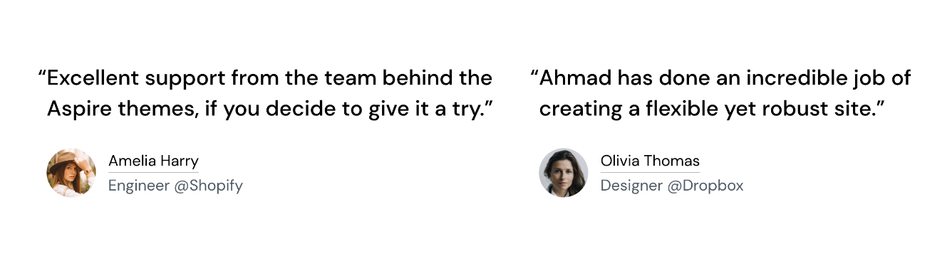 Beirut Ghost Theme Homepage Testimonials