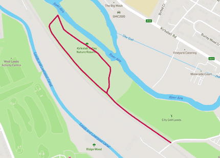 Kirkstall Valley Nature Reserve run route map card image