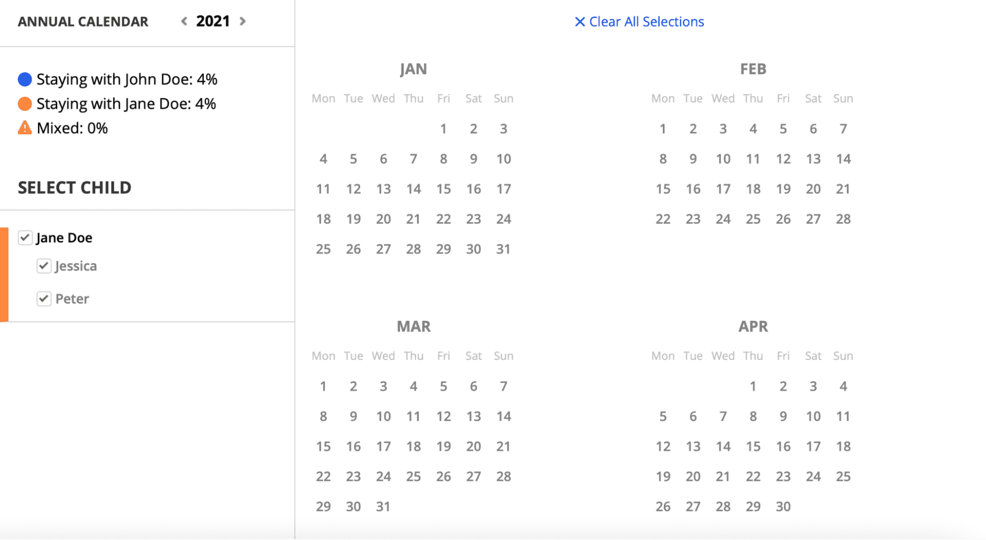calendar anual overview example
