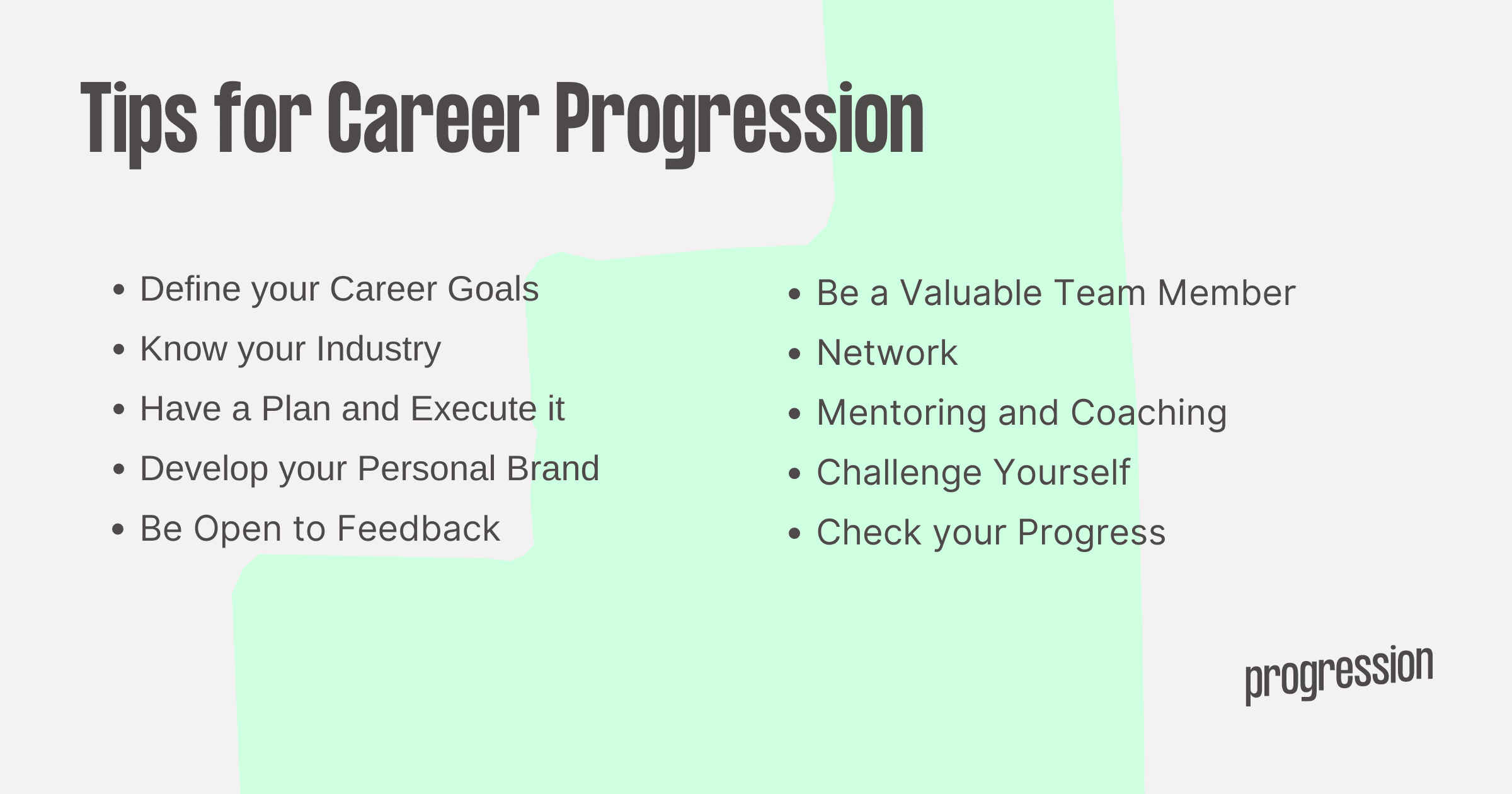 Graphic listing tips for career progression
