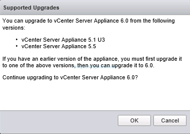Upgrade vCenter Server Appliance from version 5 to version 6 - 2