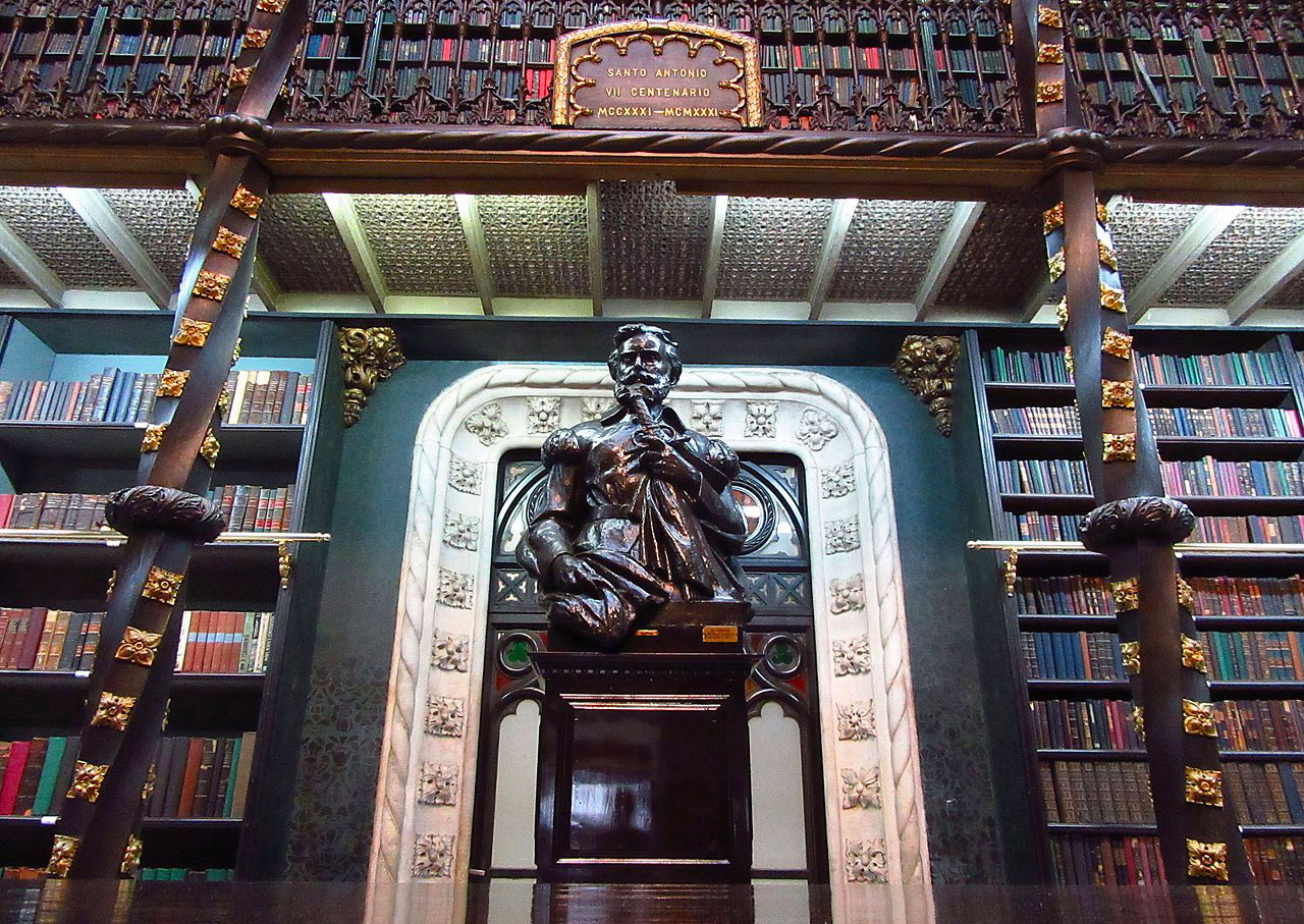 bust of luís de camões in the royal portuguese reading room
