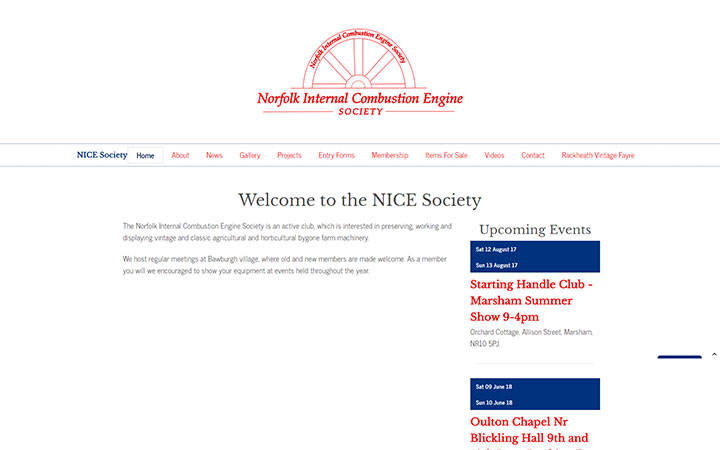 Nice Society website frontpage