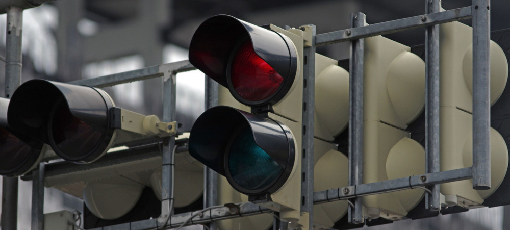 A red traffic light