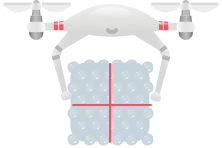 Quadcopter with Bubble Wrapped Package