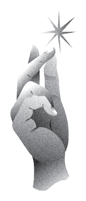 illustration of a hand and a star above it