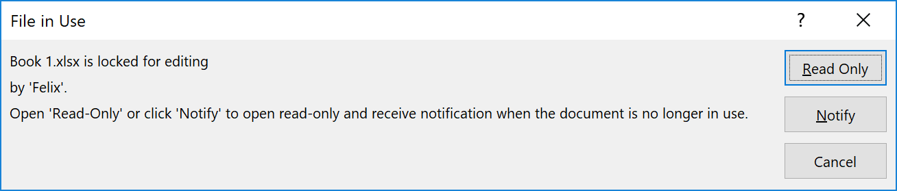 excel disable read only notification