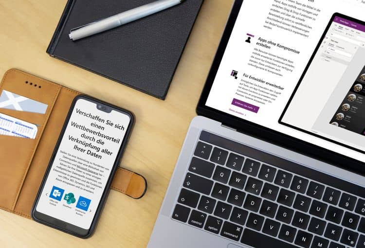 Laptop und Smartphone mit Power Apps Laptop und Smartphone mit Power Apps