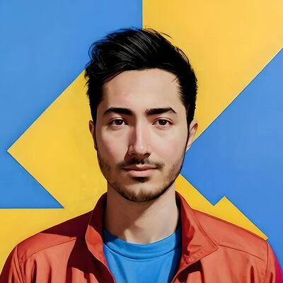 an ai generated image of myself with a colorful background