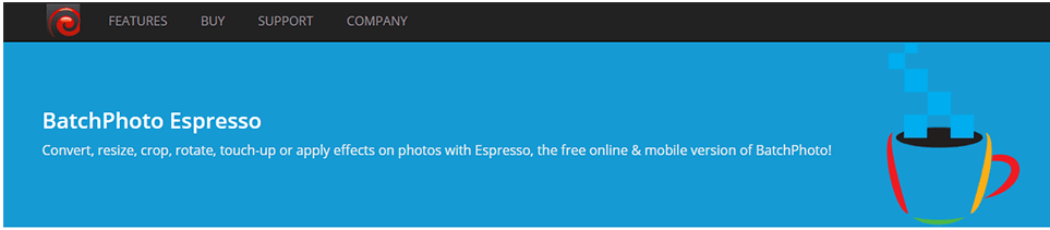 BatchPhoto Espresso is a batch photo editor online, meaning you don’t need to download any software to use it.