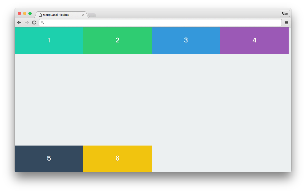 Meratakan item-item diawal sampai akhir cross axis