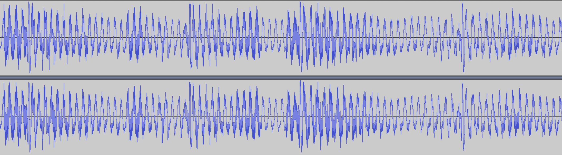 A time waveform of an audio clip