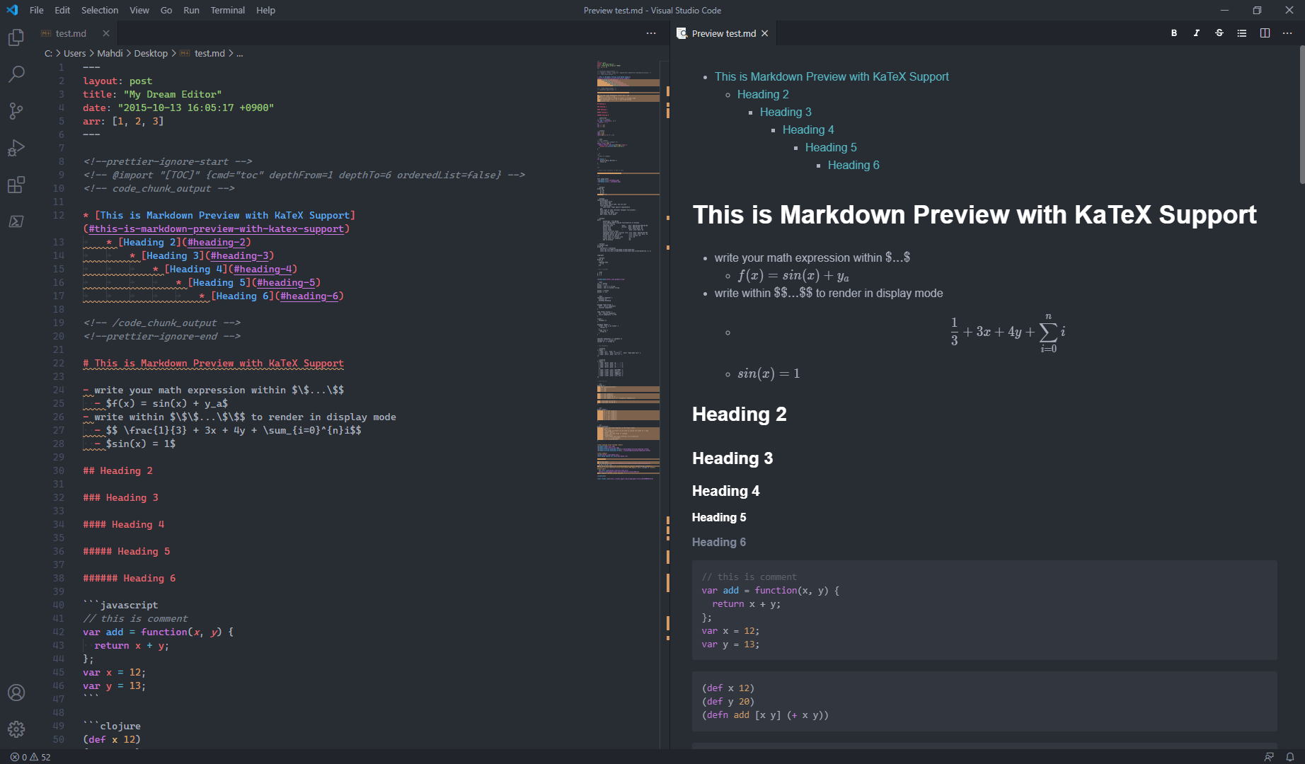 markdown syntax table