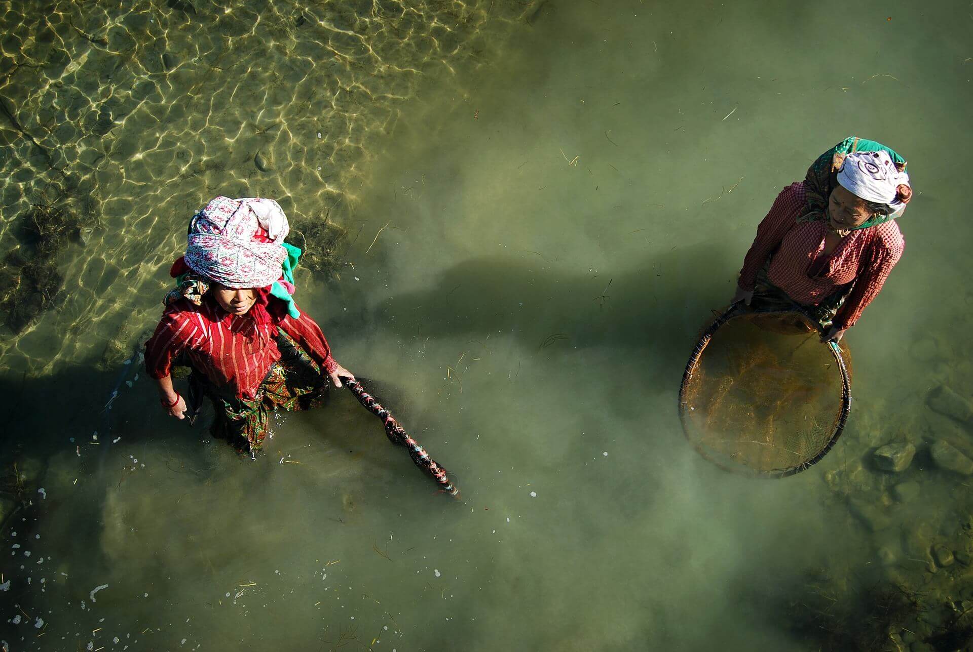 Nepali Women Fishing in the River