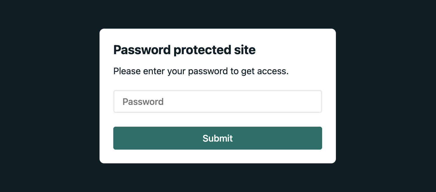 Basic password prompt on a deploy when basic password protection is enabled.