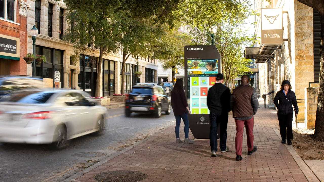 One of the San Antonio, TX IKEs An IKE smart kiosk in the sidewalk in San Antonio, Texas