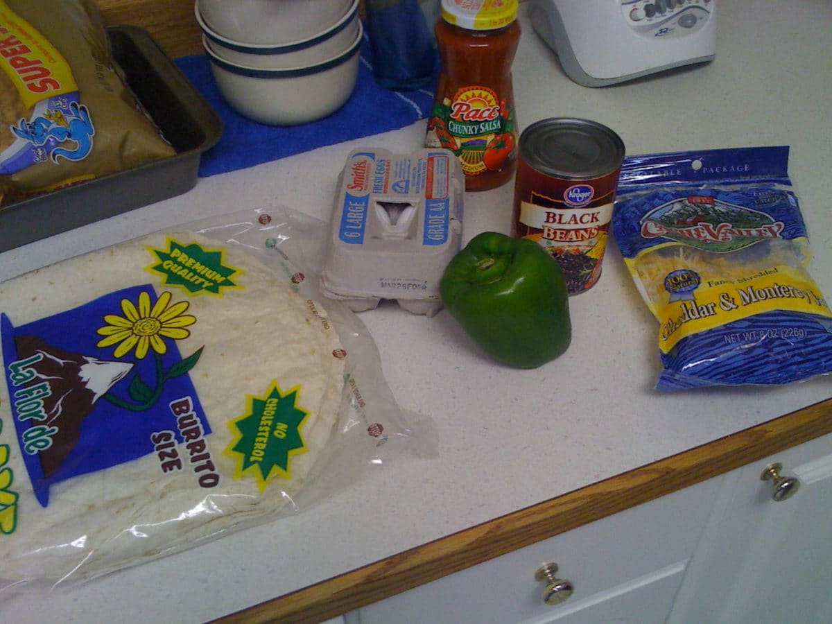 Burrito ingredients