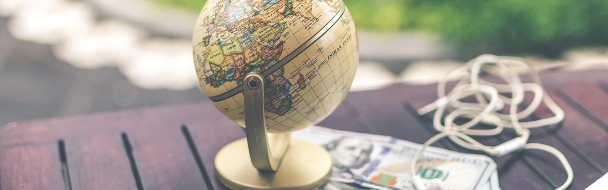 image of a globe and money, showing the most cost-effective way to set up a business website