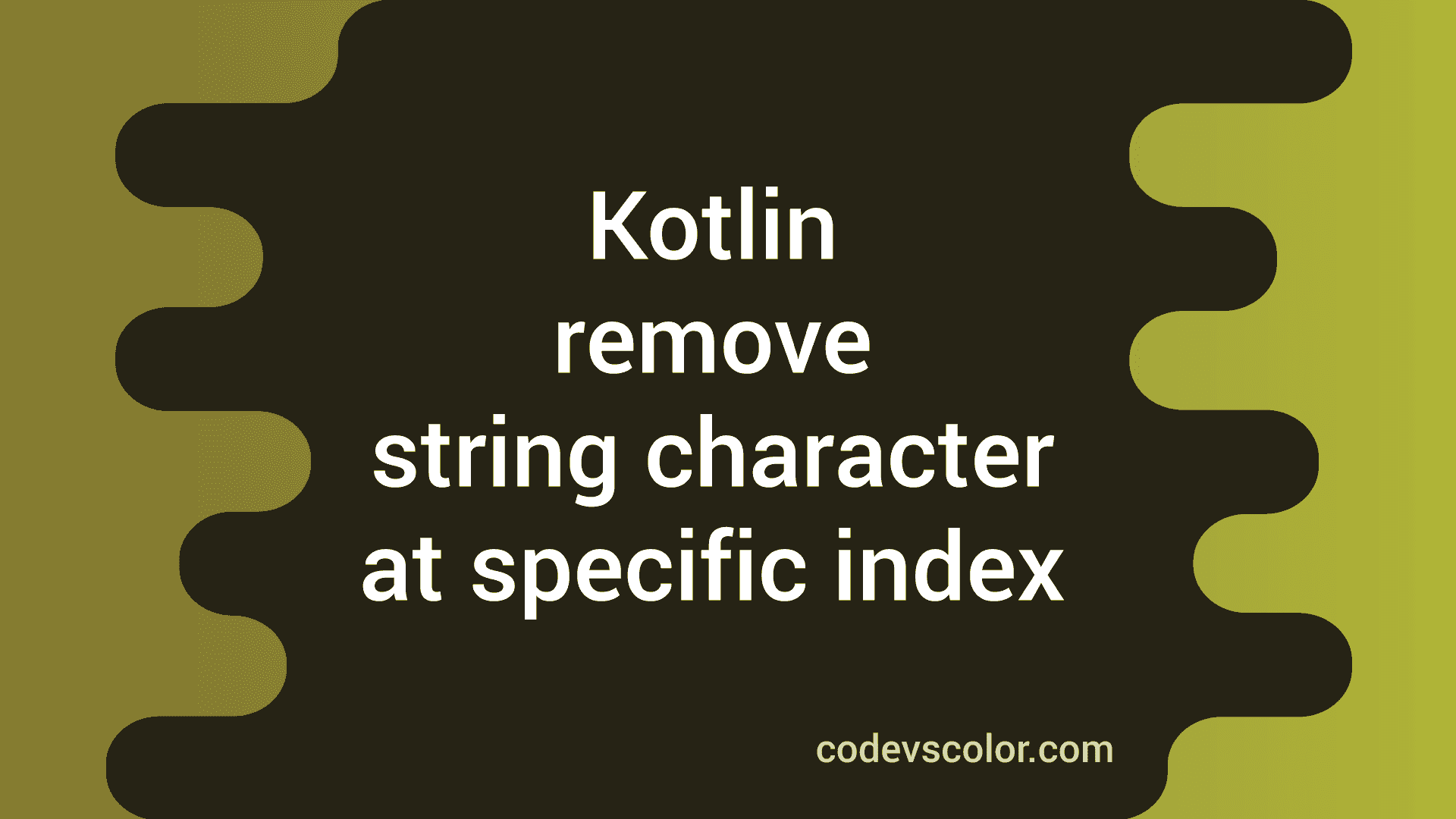 Kotlin Remove First Character From String