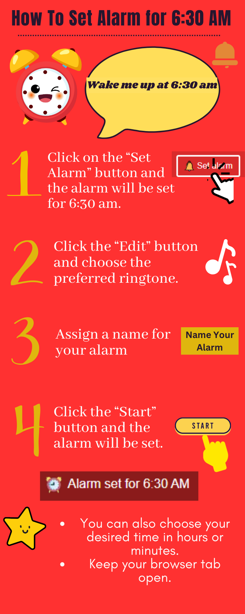 Set Alarm at 630 AM and Wake Up Early In The Morning