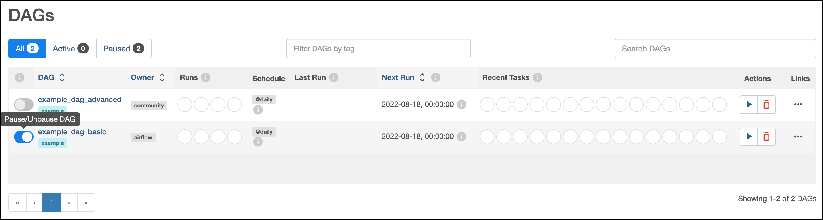 Pause DAG slider in the Airflow UI