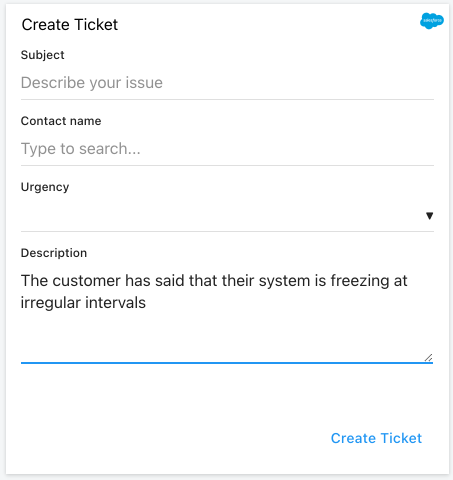 Open new Salesforce case