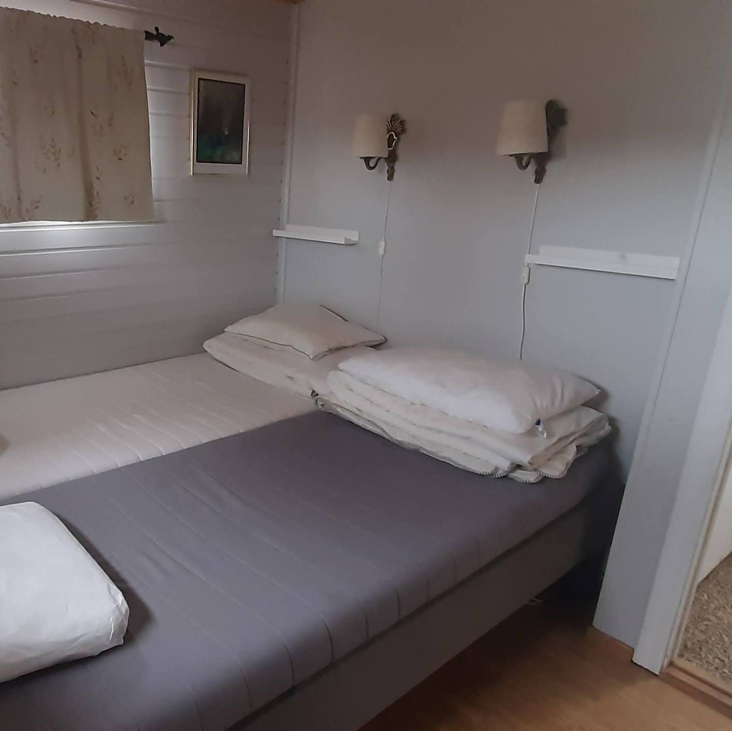 The bedroom with large double bed