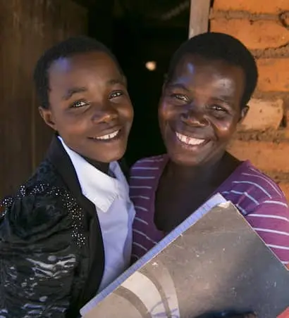 Mother and daughter at home in Malawi.