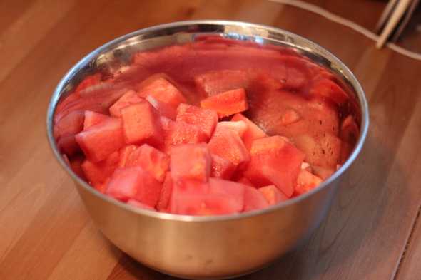 Sliced watermelon