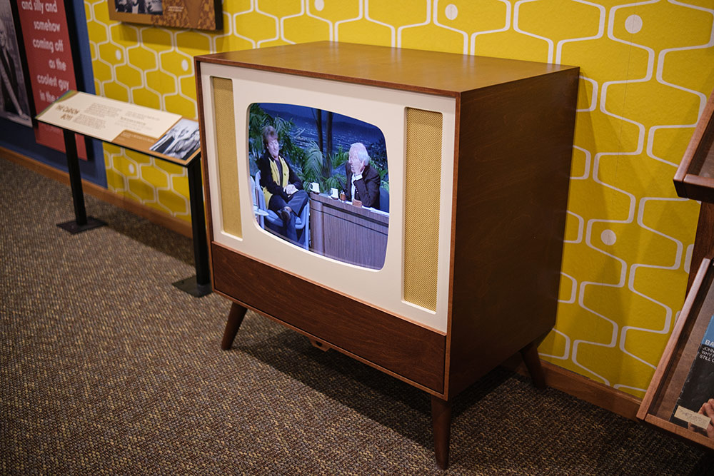 Johnny Carson museum exhibit retro tv interactive