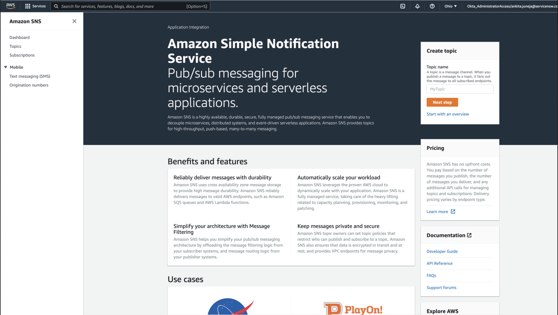 AWS Simple Notification Service.