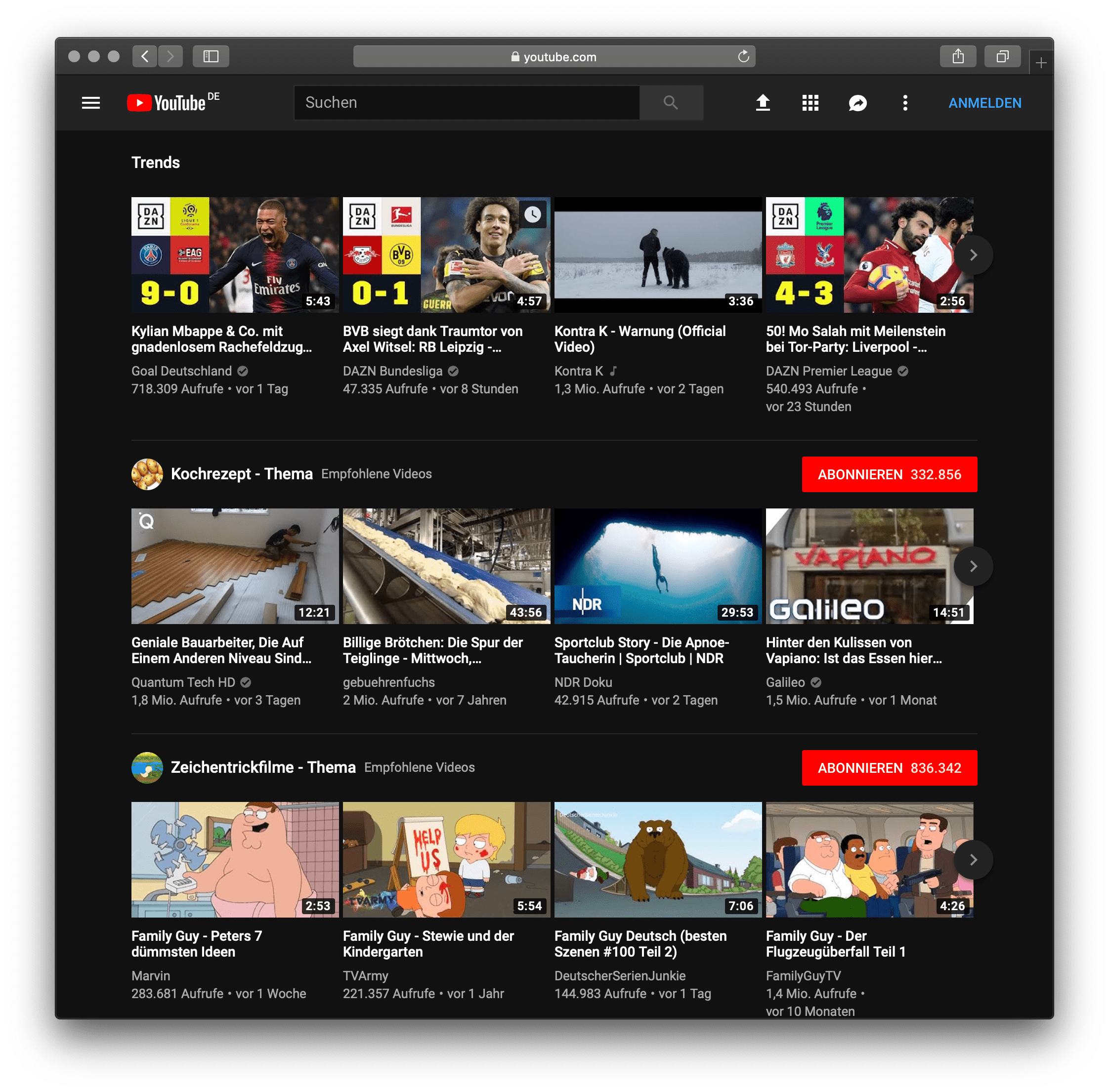 Dark version of Youtube Dark version of Youtube