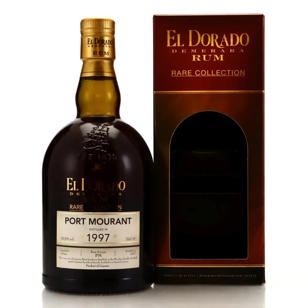 Image of the front of the bottle of the rum El Dorado Rare Collection PM
