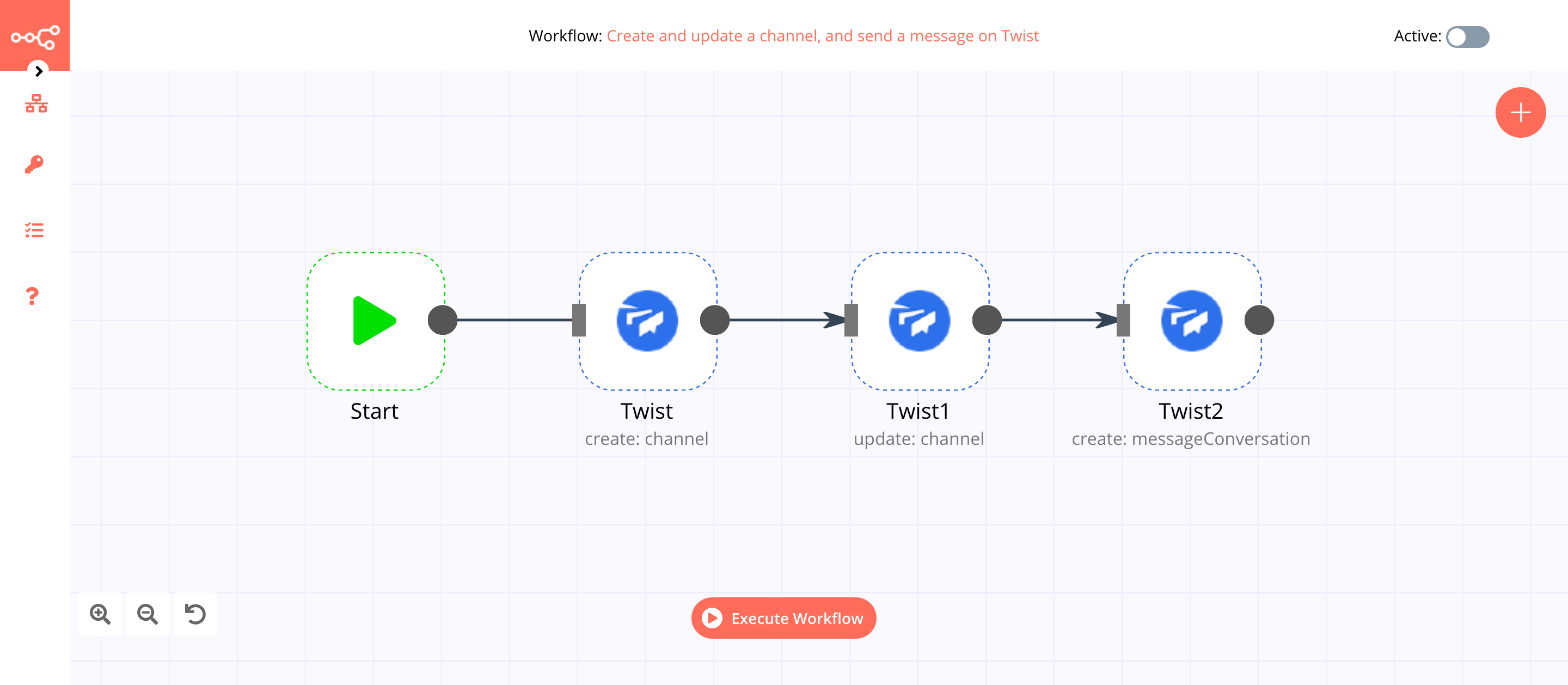 A workflow with the Twist node