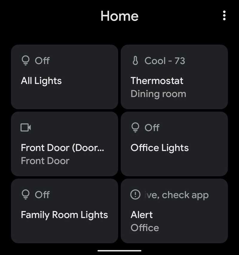 Home controls in Android 11
