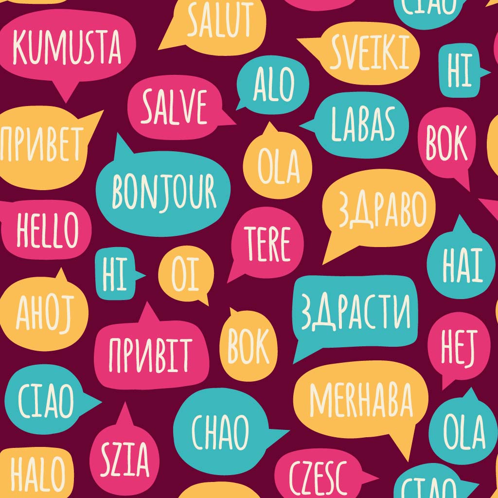Hello in major languages around the world