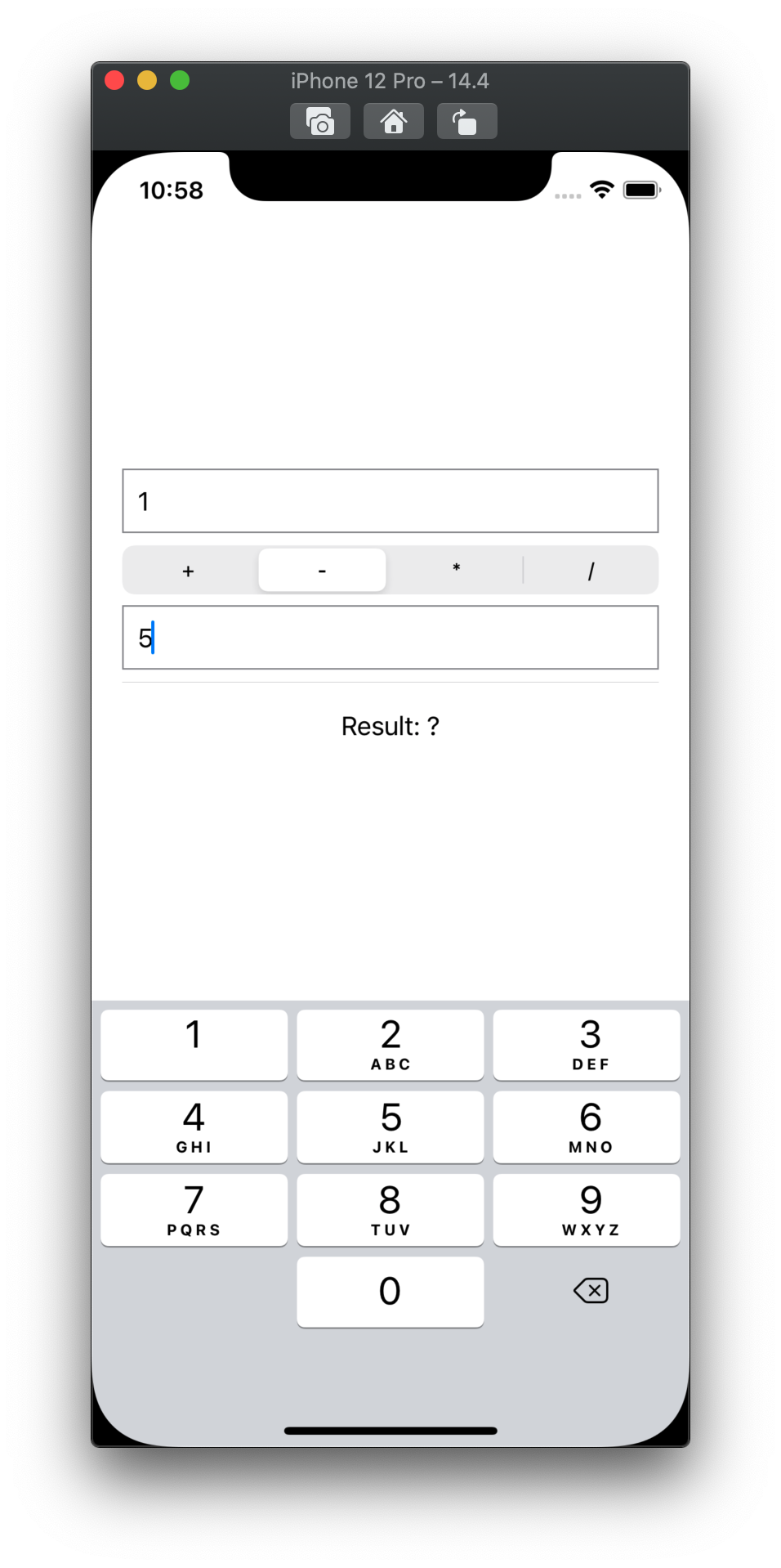 Our first calculator iOS app UI