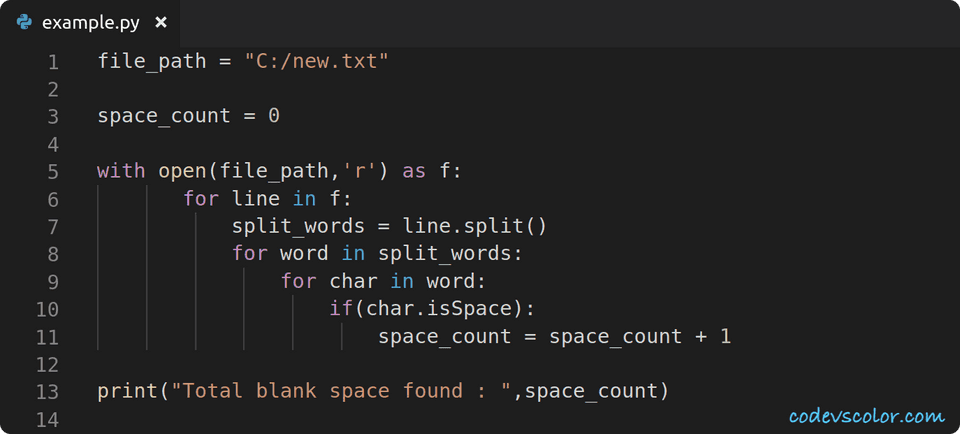 python-3-program-to-count-the-number-of-blank-spaces-in-a-file-codevscolor