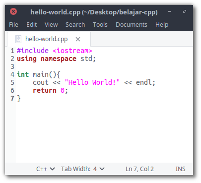 Program C++ Hello World