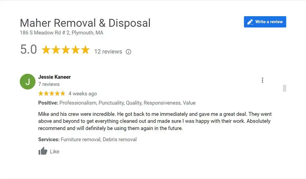 Maher Removal & Disposal is a Yarmouth Port, MA Trash Pickup & Junk Removal company