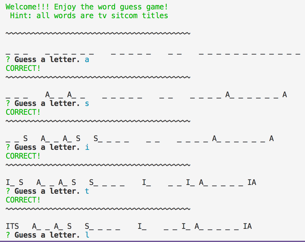 image-Command Line Word Guess Game