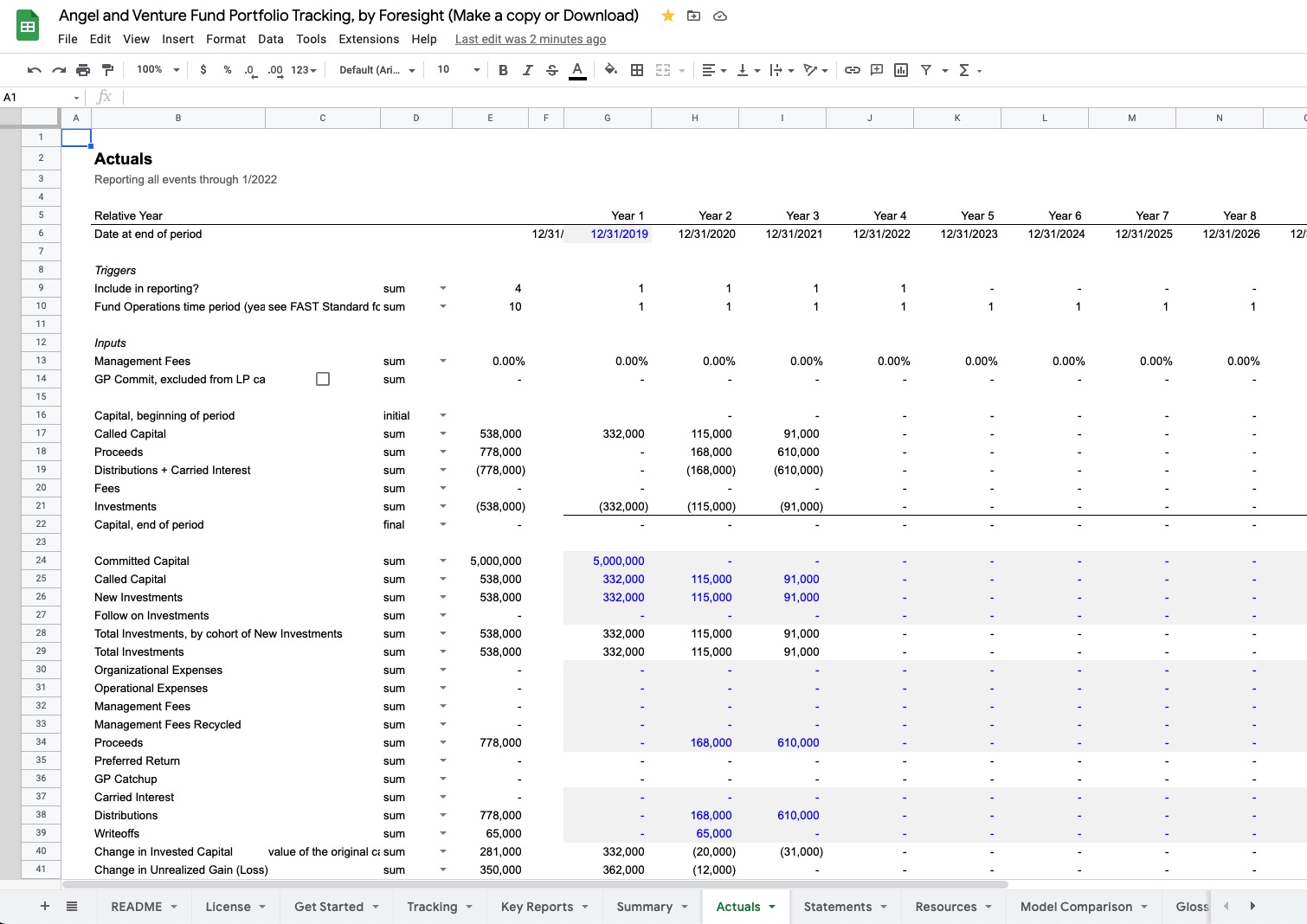 Angel And Venture Fund Portfolio Tracking Screenshot