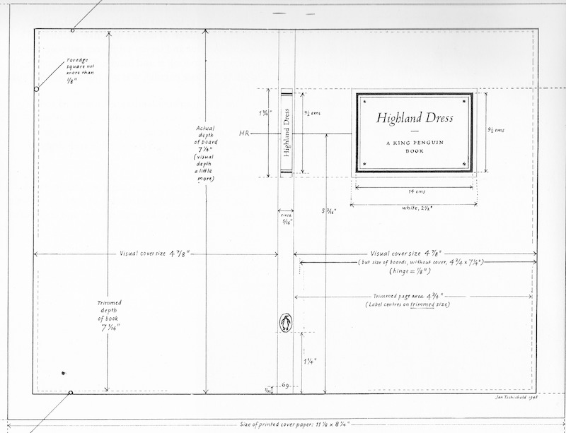 Design plans for the Highland Dress book cover
