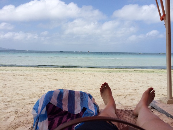 Relaxing by the shore