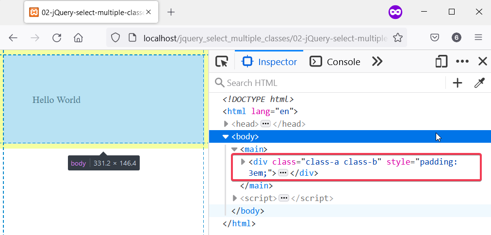 Select multiple classes in jQuery using the filter() function