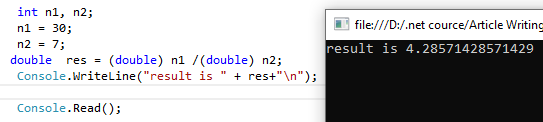 Get Double Value by Dividing Two Integers in C# | Delft Stack
