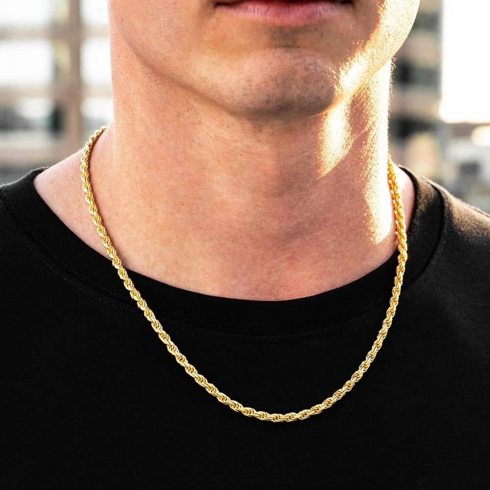 4mm Rope Chain Rope Chain Necklace 4mm Rope Chain Gold