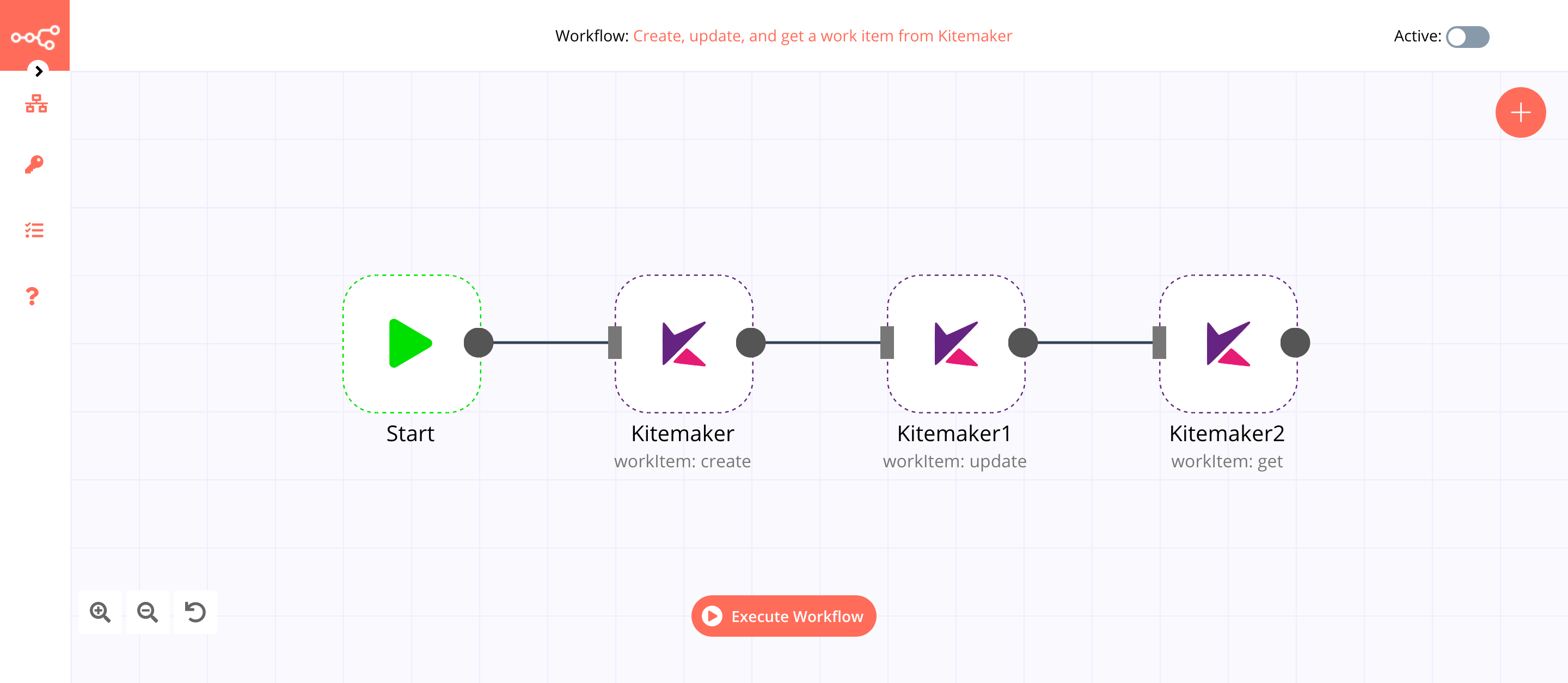A workflow with the Kitemaker node